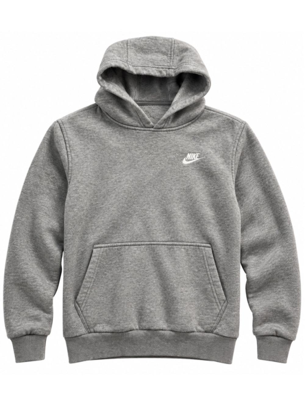 Boys Nike Pullover Hoodie Grey White Size L
391